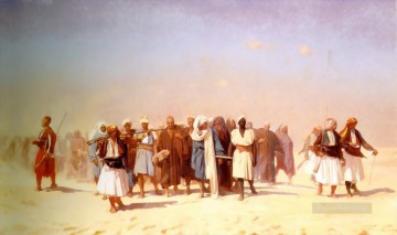 ジャン・レオン・ジェローム Painting - 砂漠を渡るエジプトの新兵 ギリシャ・アラビアのオリエンタリズム ジャン・レオン・ジェローム